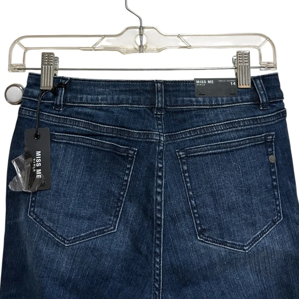 Miss Me Girls Jean Size 14 Skinny Ankle Denim Embroidered NWT